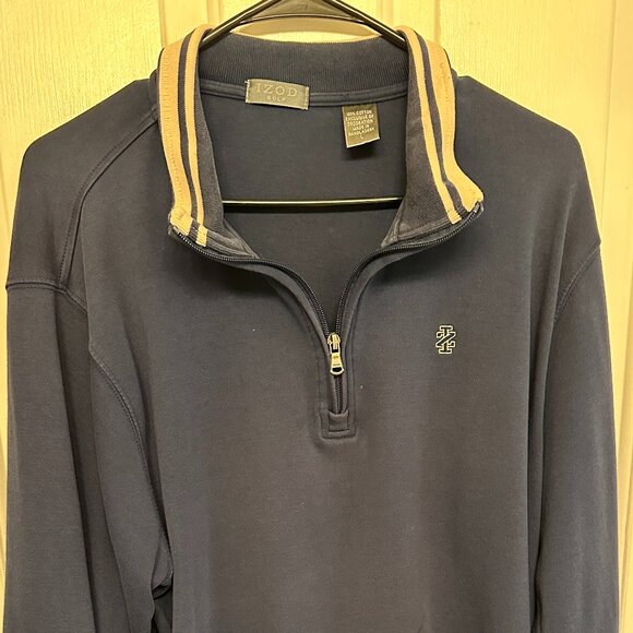IZOD Golf Men's Long-Sleeve Pullover Navy Size L - Picture 1 of 7
